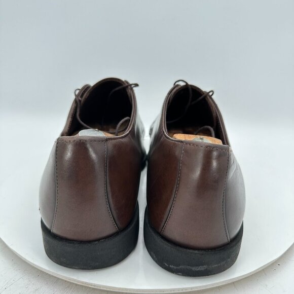 Allen Edmonds Tribeca Men Size 11D Dark Brown Leather Moc Toe Derby Dress Shoes - Picture 5 of 11